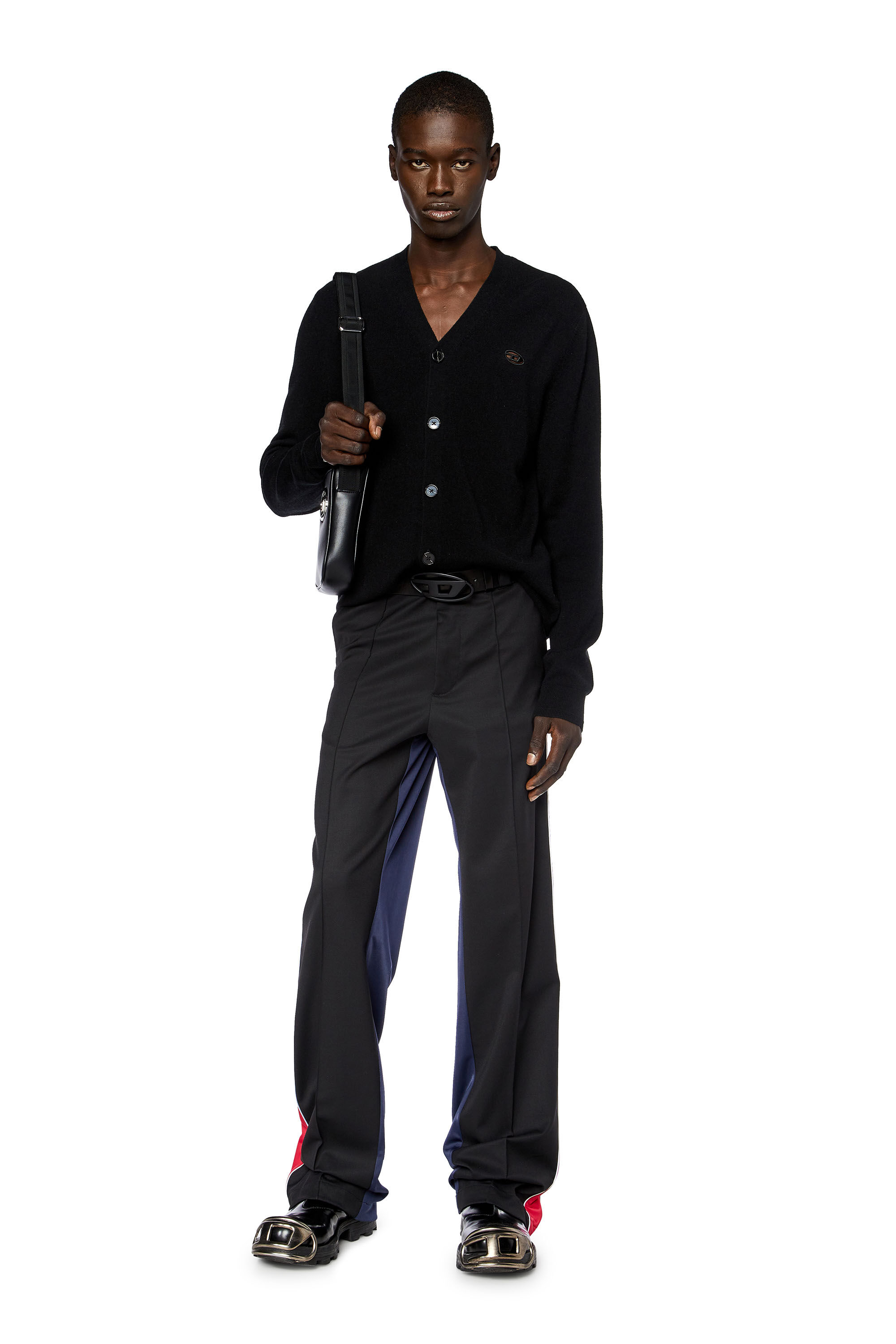 Diesel - K-ZANNIS, Man's Wool and cashmere cardigan in Black - 1