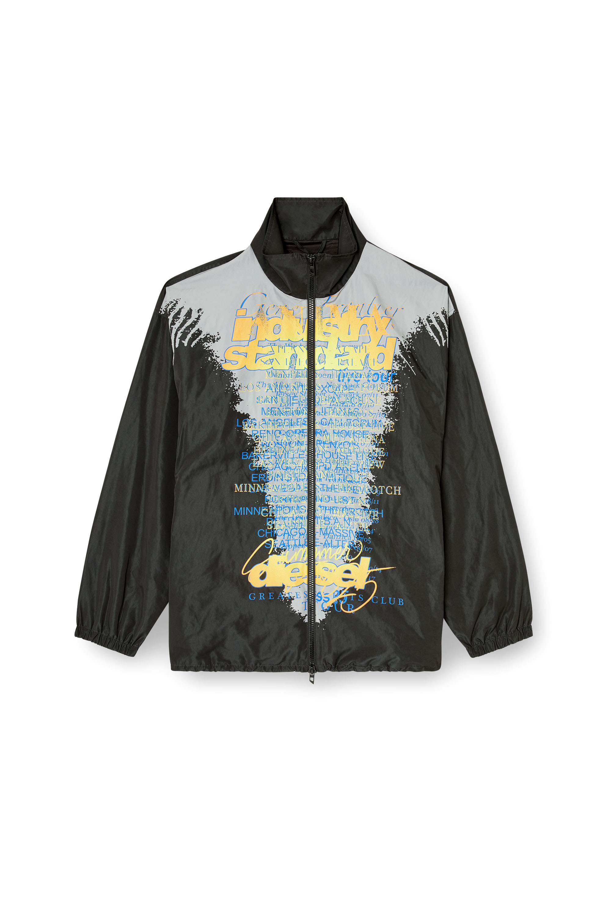 Diesel - J-ERIK, Unisex's Tech-jersey jacket with lyrics print in Black - 4