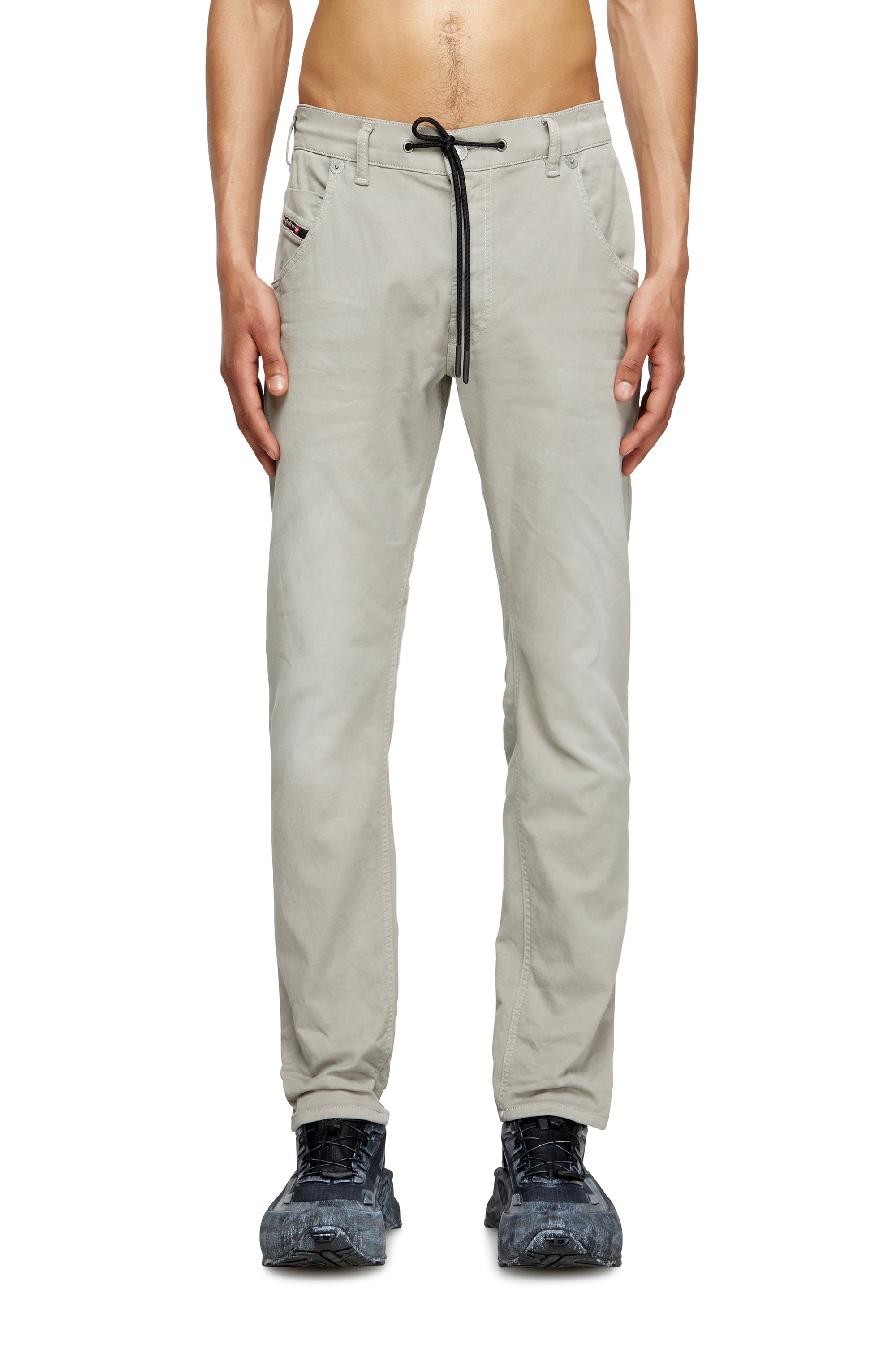 Diesel - Man's Regular 2030 D-Krooley Joggjeans® 0670M, Light Grey - 1